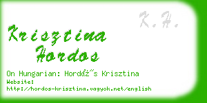 krisztina hordos business card